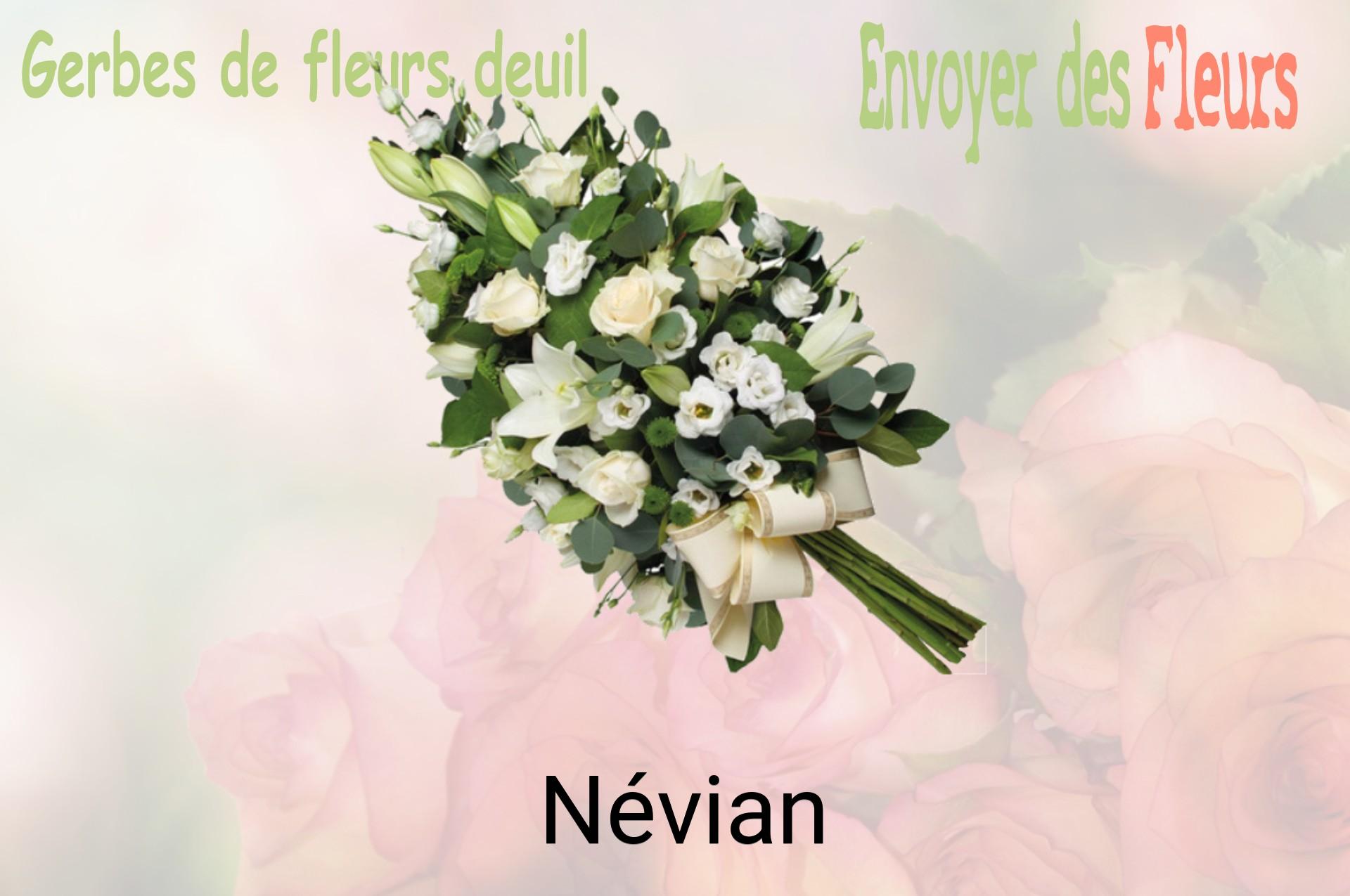 Gerbe de fleurs de deuil livrée à Névian